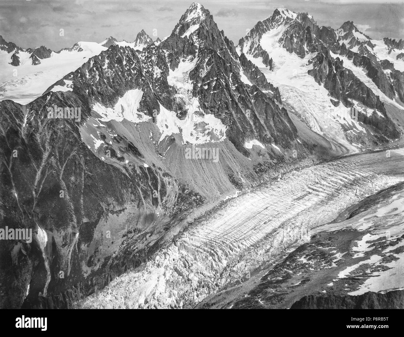 78 CH-NB - Mont-Blanc-Gruppe mit Glacier d ' Argentière - Eduard Spelterini - EAD-WEHR-32072-B Foto Stock