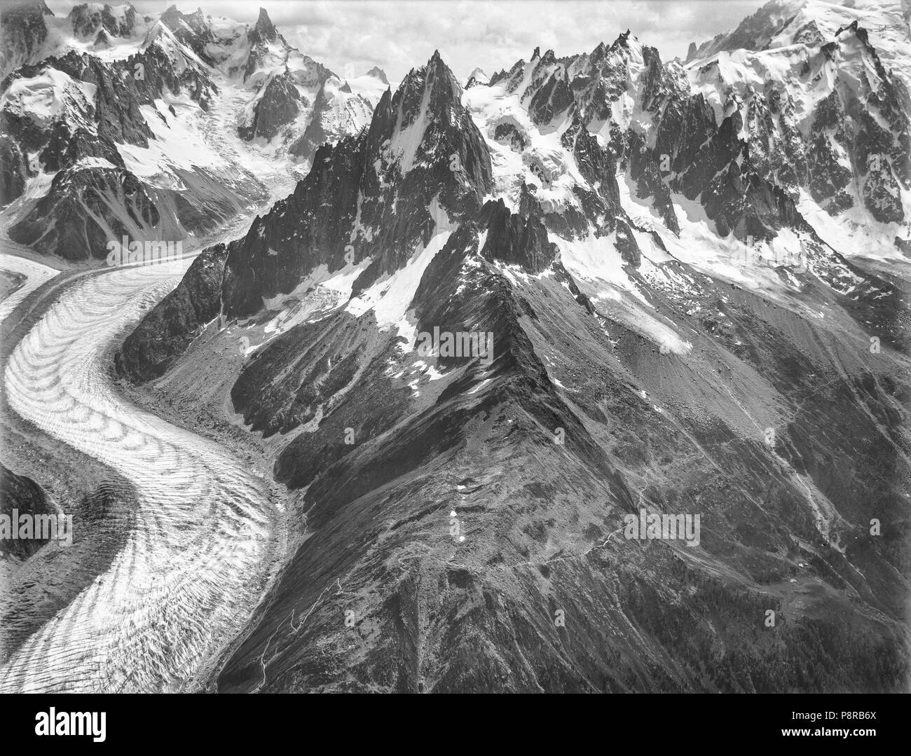 . 78 CH-NB - Mont-Blanc-Gruppe von Norden gesehen - Eduard Spelterini - EAD-WEHR-32078-B Foto Stock