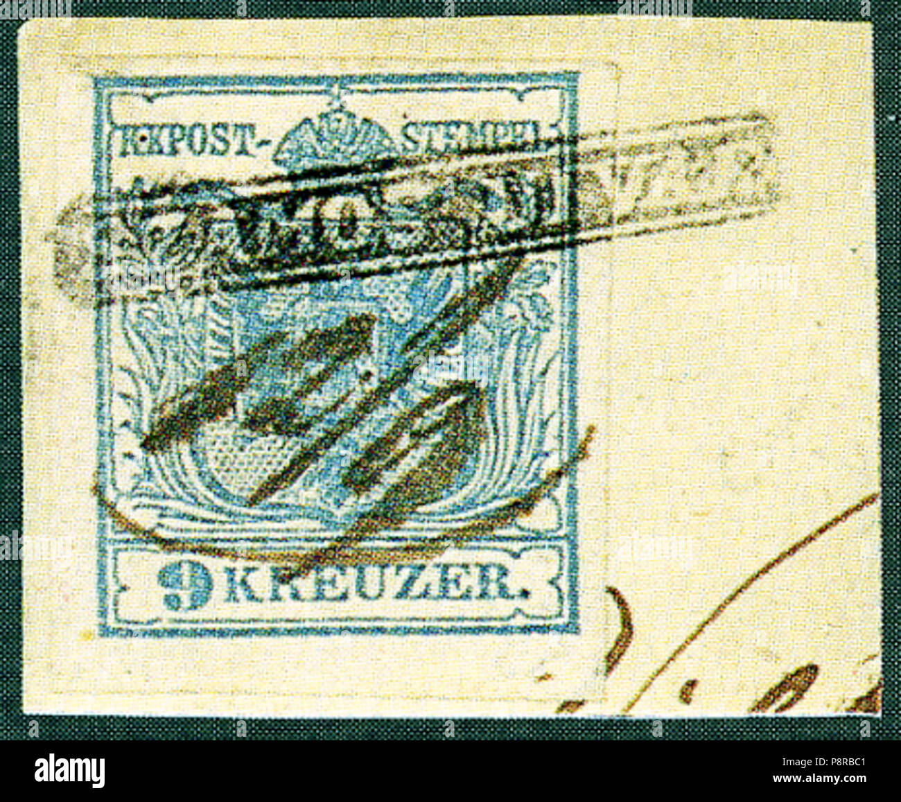 . 10 1850 9kr Szamos-Ujvar Gherla Foto Stock