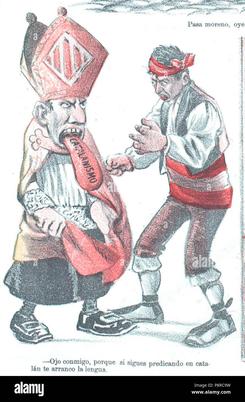 442 Ojo conmigo, porque si sigues predicando en catalán te arranco la lengua, Don Quijote, 13 de diciembre de 1901 (ritagliate) Foto Stock