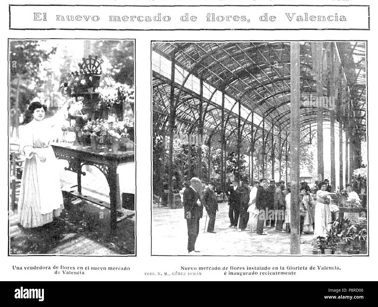273 El Nuevo Mercado de Flores, de Valencia, de Gómez Durán, Nuevo Mundo, 01-07-1909 Foto Stock