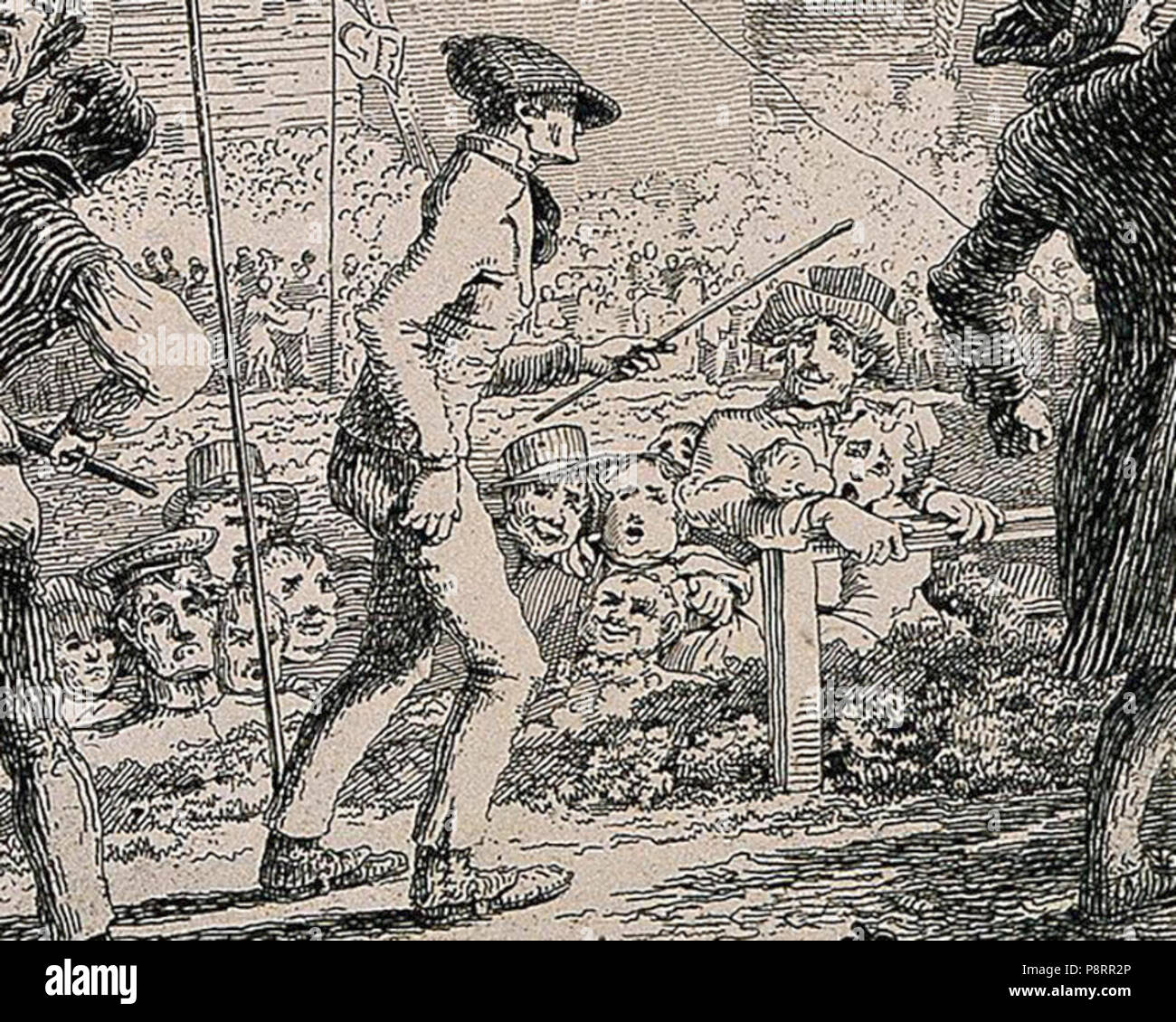 . 300 George Wilson, un pedone, su una strada fiancheggiata con persone Foto Stock