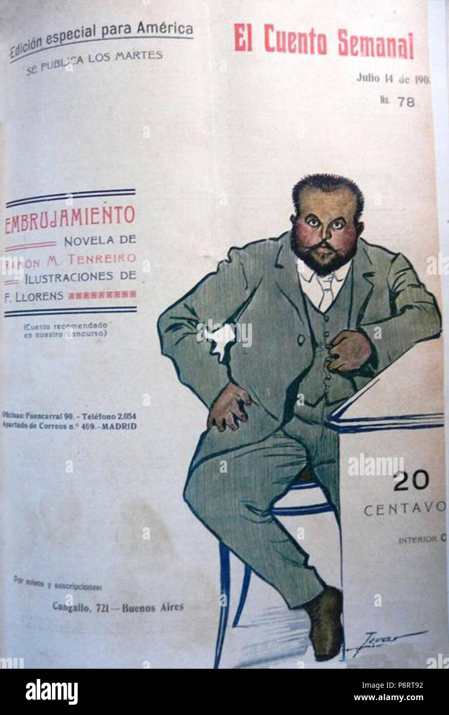 15 1908-07-14, El Cuento Semanal, Embrujamiento, de Ramón M Tenreiro, Tovar Foto Stock