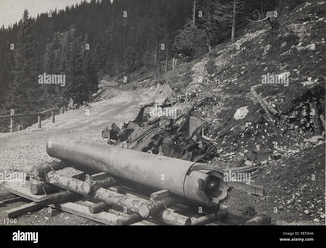 21 30.5cm. italienische Kanone an der österreichisch-italienischen Grenze. (BildID 15647096) Foto Stock