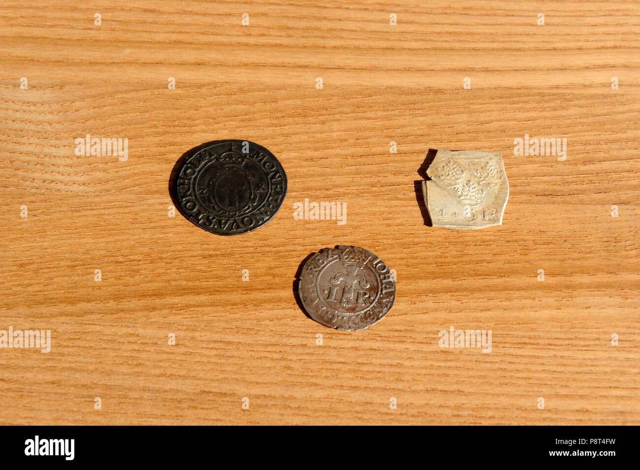 Il Gran Principe di Finlandia, Giovanni III, (1537 - 1592), era il re di Svezia dal 1568 alla sua morte 1592. Qui ci sono 2 ör moneta d'argento dal 1573, 4 ör s Foto Stock