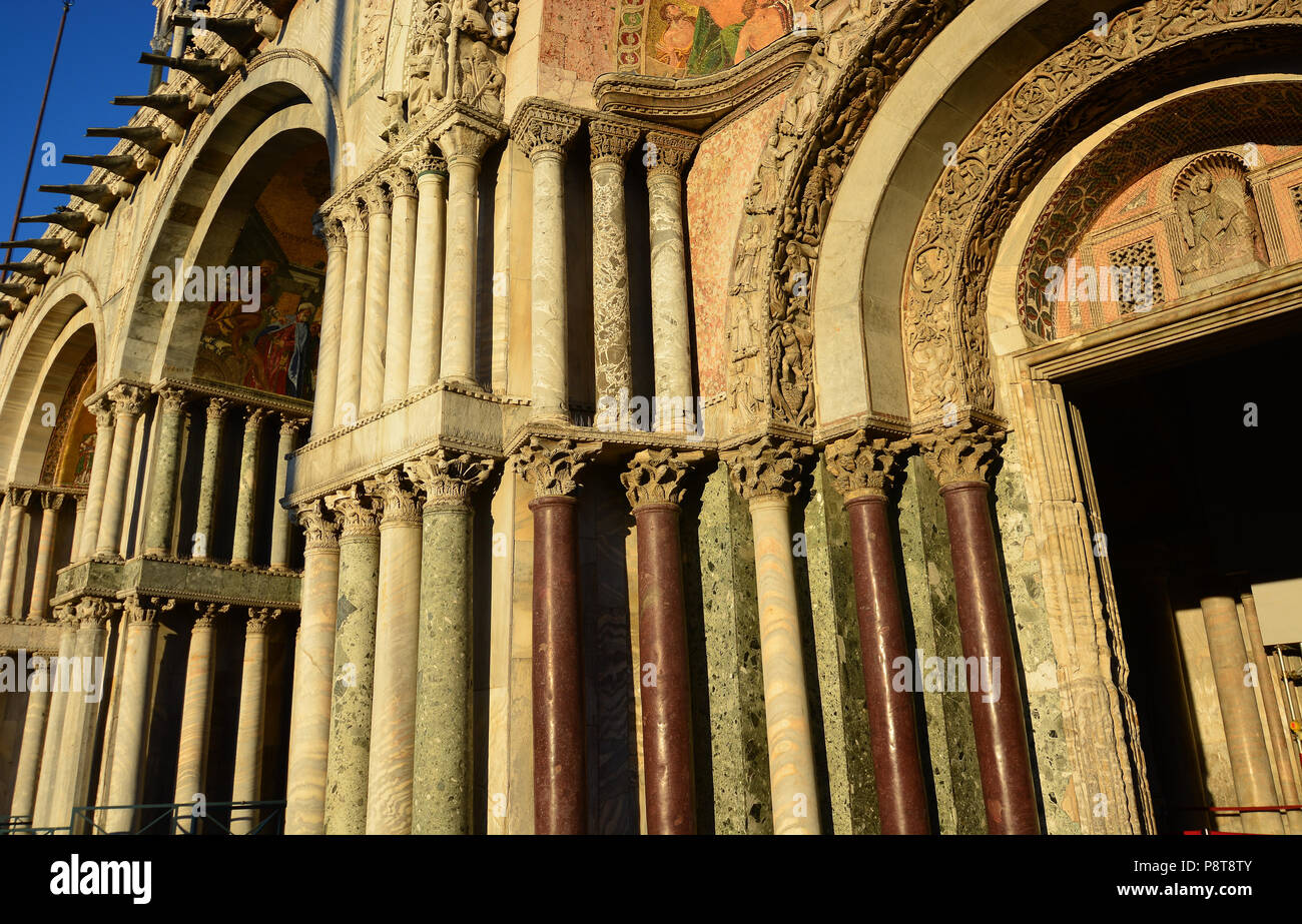 Dettagli della Cattedrale di San Marco Venezia Foto Stock