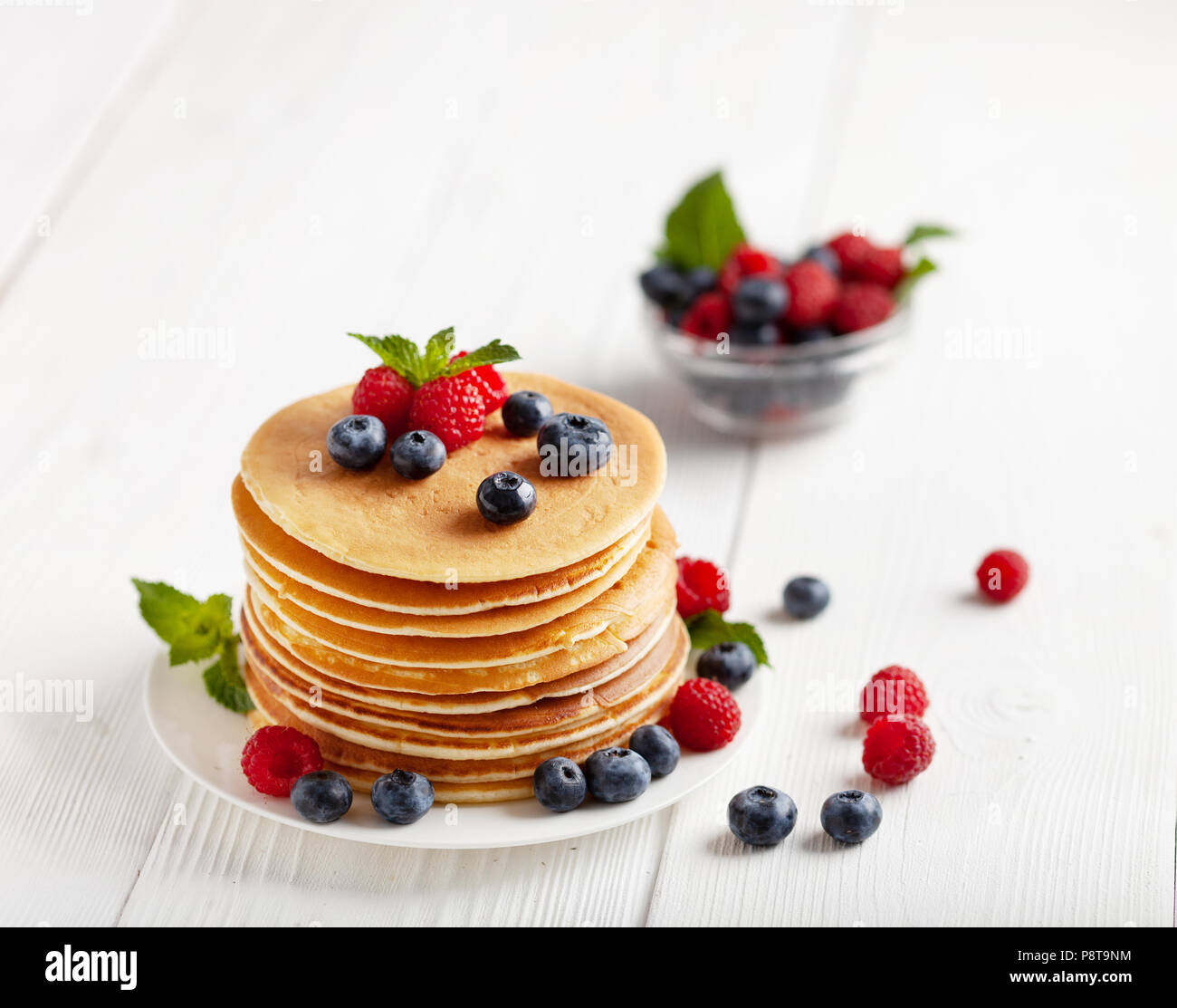 Mirtillo americano pancake Foto Stock