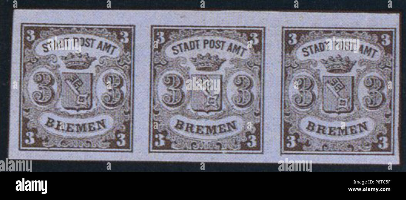 . 69 BremenStamp9 1855 Foto Stock