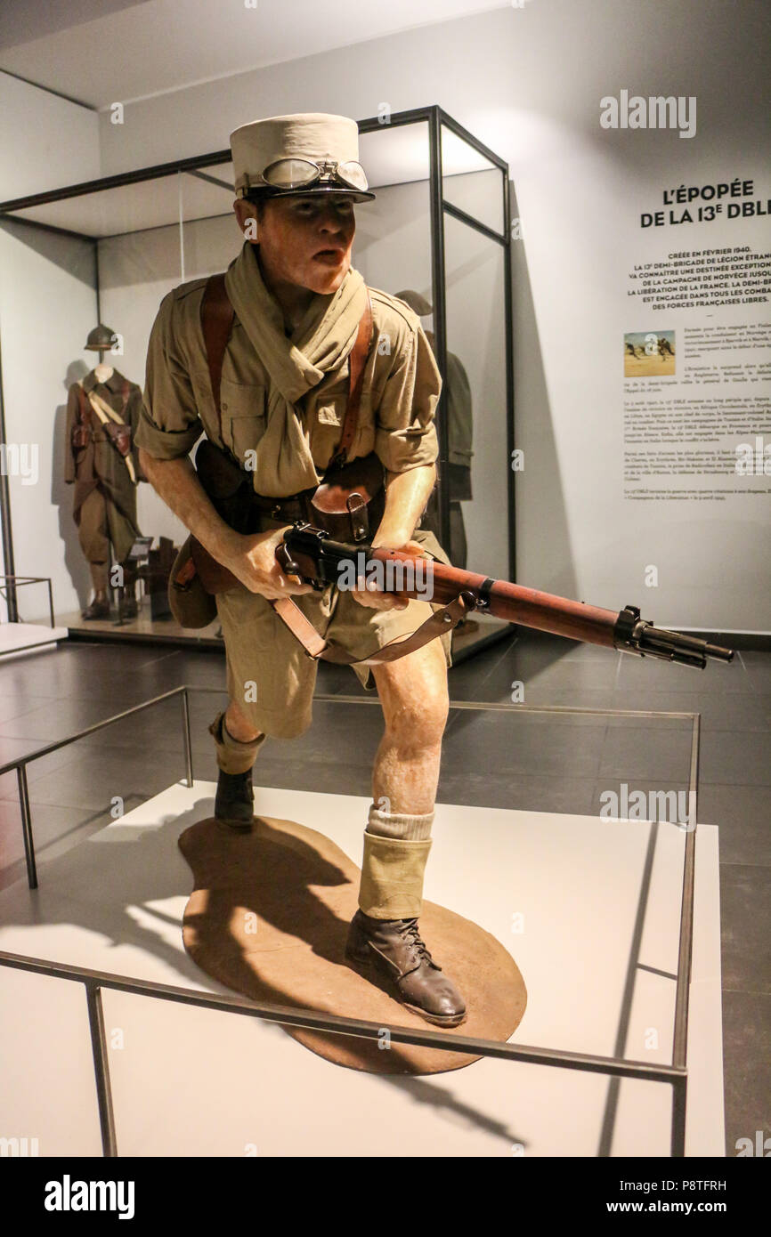 Musée de la Légion Etrangère à Aubagne : Legionnaire del XIII semi-brigad a Bir-Hakeim Foto Stock