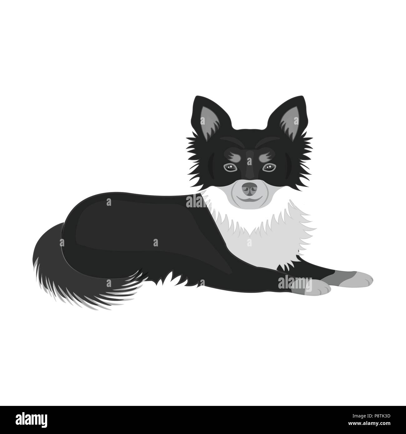 Un pet, disteso un cane. Pet,cane cura singola icona nella monochromt stile simbolo vettore illustrazione stock . Illustrazione Vettoriale