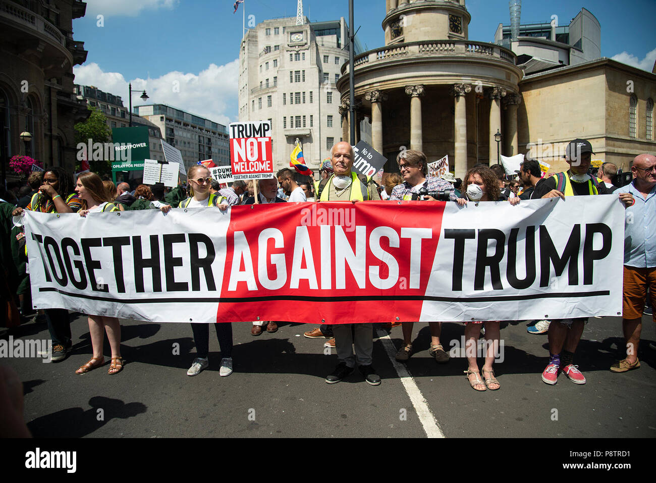 Londra, Regno Unito. 13 luglio 2018. Trump protesta - protestare contro Donald Trump sulla visita al Regno Unito. Credito: A.Bennett Foto Stock