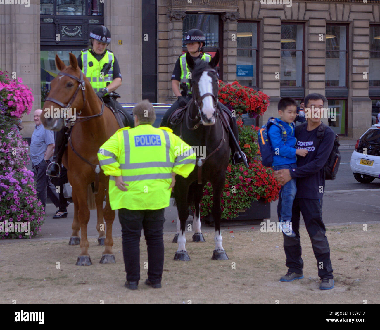 Glasgow, Scotland, Regno Unito xiii Luglio.Donald Trump protesta mondiale supportato in George Square, il museo civico e il centro amministrativo della city.Organized dalla Scozia contro Trump era previsto per attrarre sostenitori 5000. Gerard Ferry/Alamy news Foto Stock