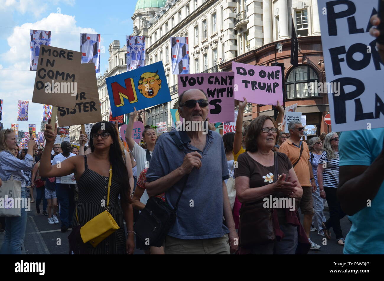 Londra, 13 luglio 2018, protesta contro il Presidente Trump visitando la UK Credit: Eunice Wilson/Alamy Live News Foto Stock