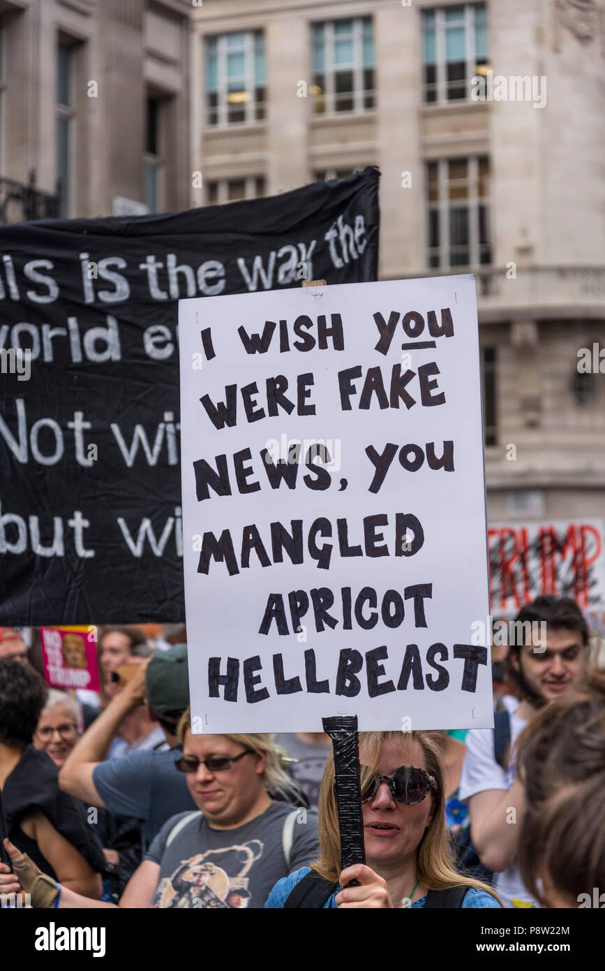 Londra, Regno Unito. 13 Luglio 2018.Anti-Trump dimostrazione, London, Regno Unito 13.07.2018 Credito: Bjanka Kadic/Alamy Live News Foto Stock