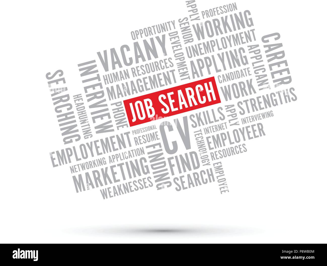 Ricerca di lavoro sullo sfondo di parola Illustrazione Vettoriale