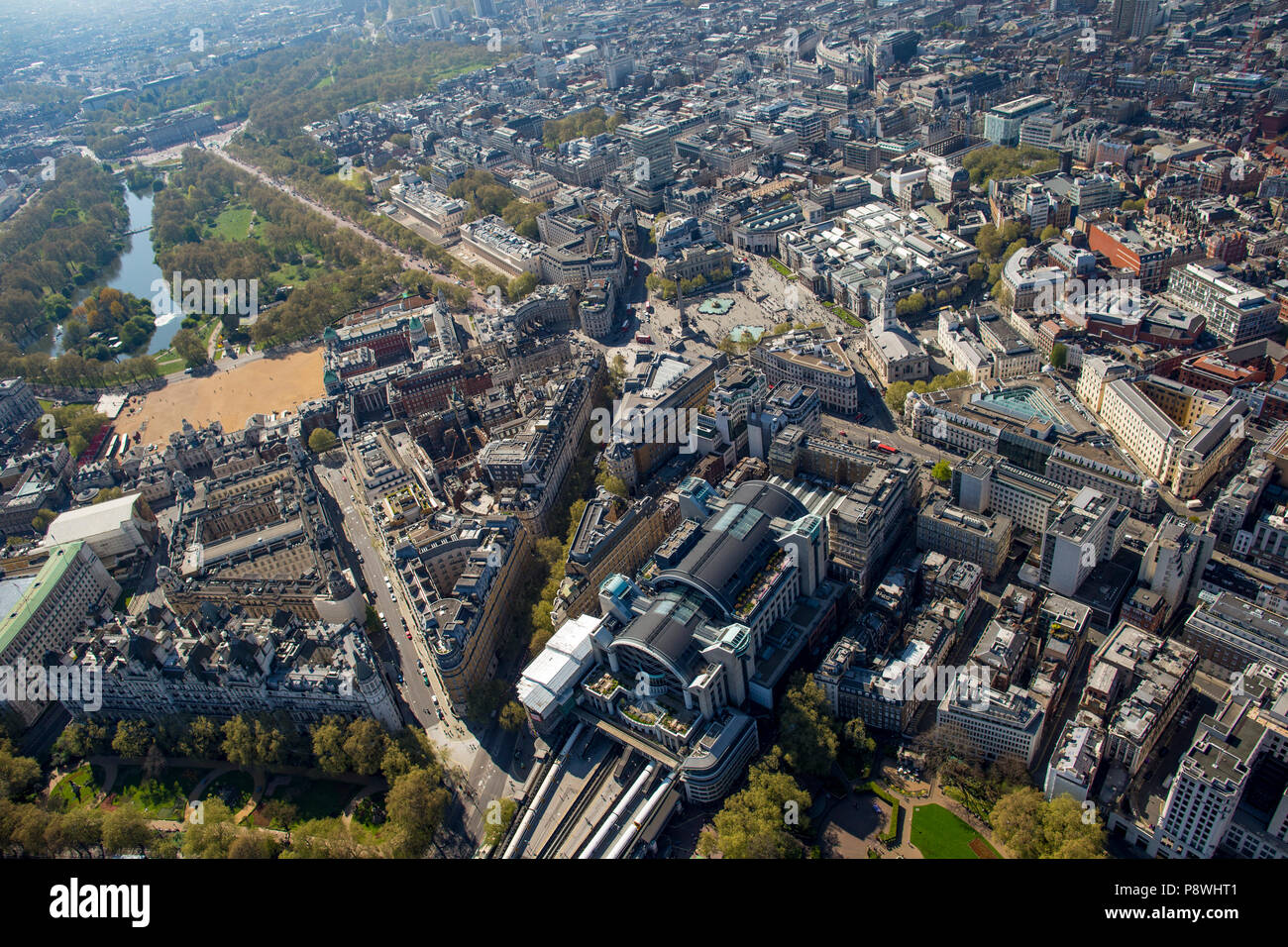 Londra vista aerea su Trafalgar Square Foto Stock