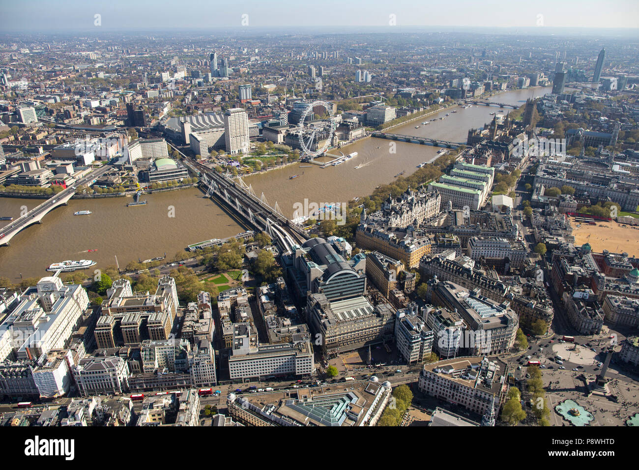 Vista aerea London Thames Foto Stock