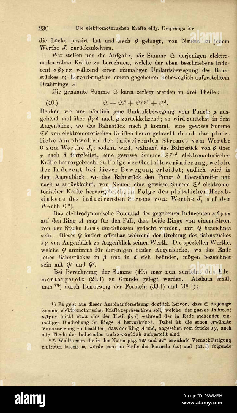 75 carl Gottfried Neumann - Die elektrischen Kräfte 248 Foto Stock