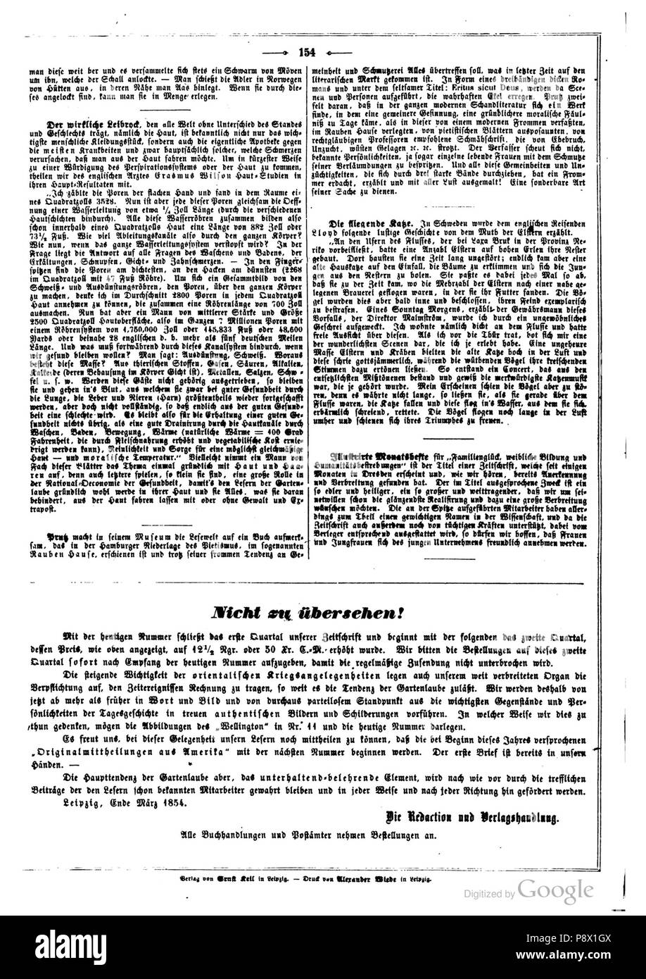 . 120 Die Gartenlaube (1854) 154 Foto Stock