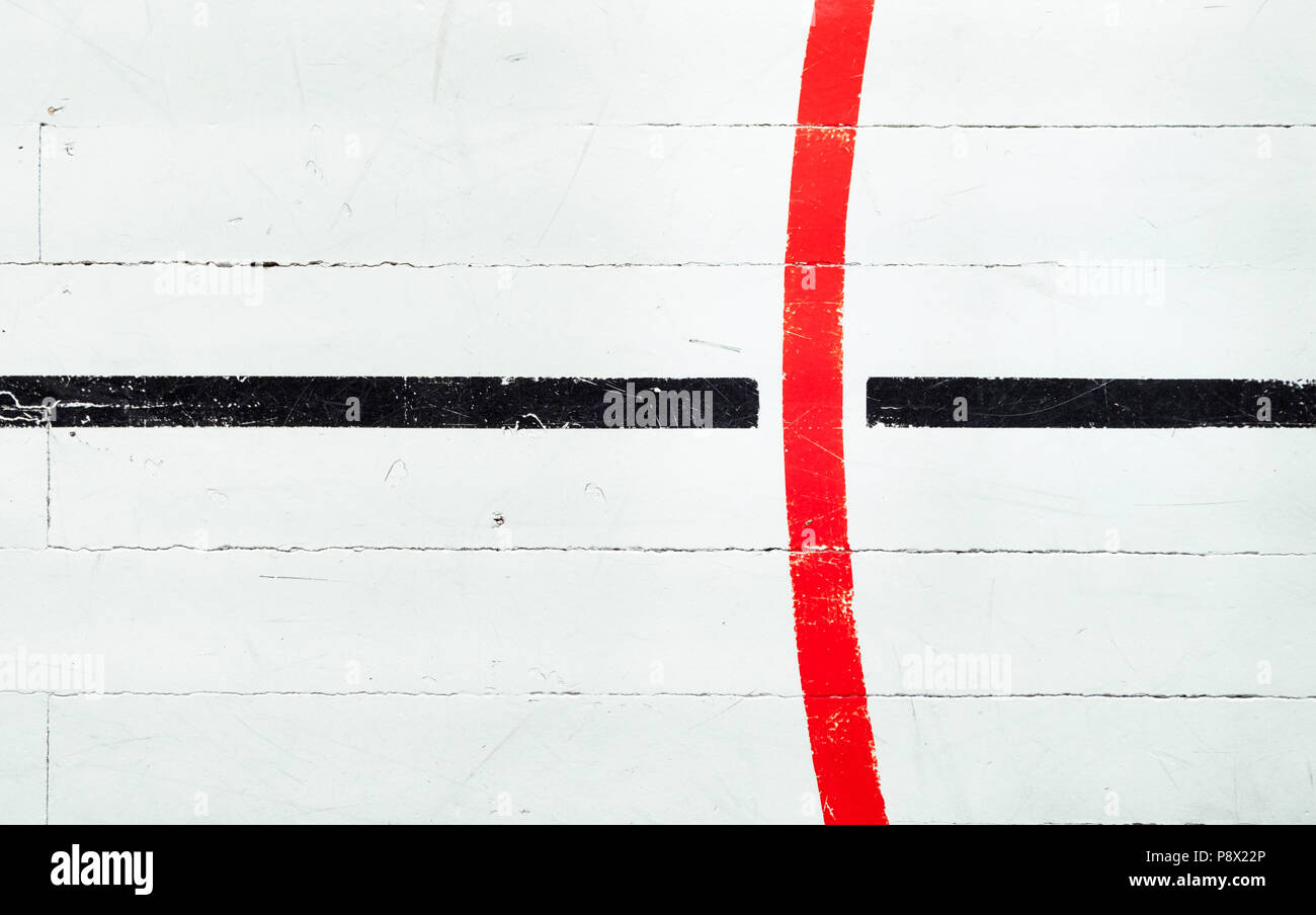 Dettaglio di un vecchio stile di palestra con campo da pallacanestro linee Foto Stock