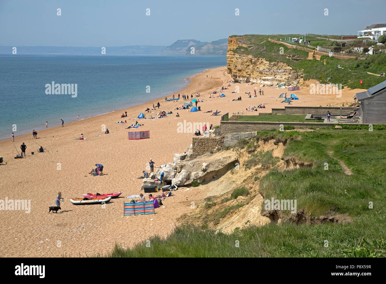 Per vacanza sulla spiaggia di alveare Burton Bradstock Dorset Regno Unito Foto Stock