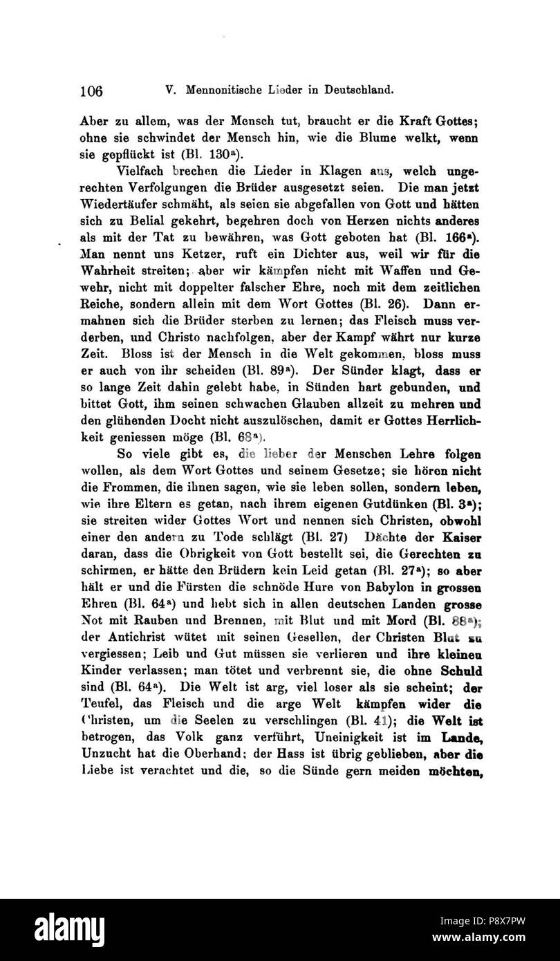 90 De Die Lieder der Wiedertäufer (Wolkan) 128 Foto Stock