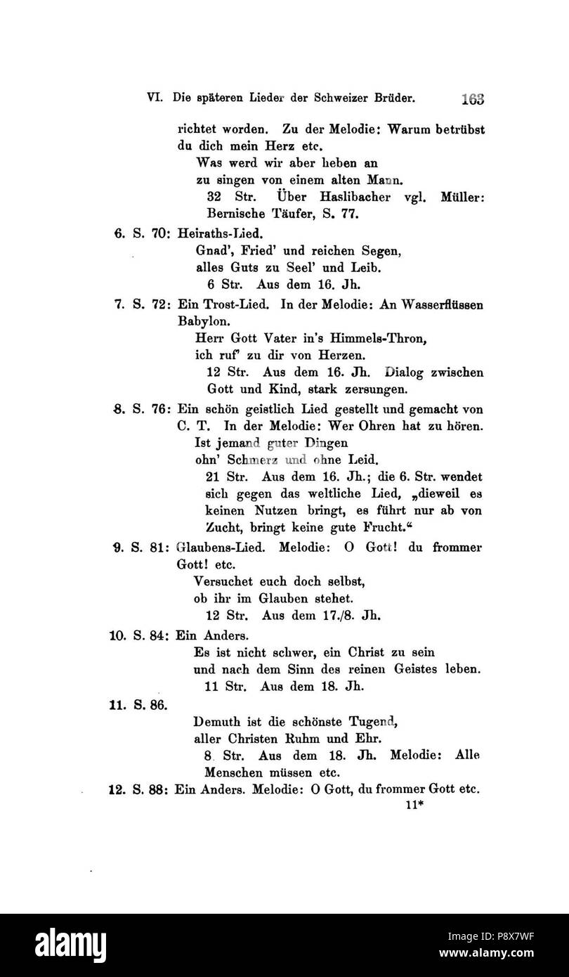 90 De Die Lieder der Wiedertäufer (Wolkan) 185 Foto Stock