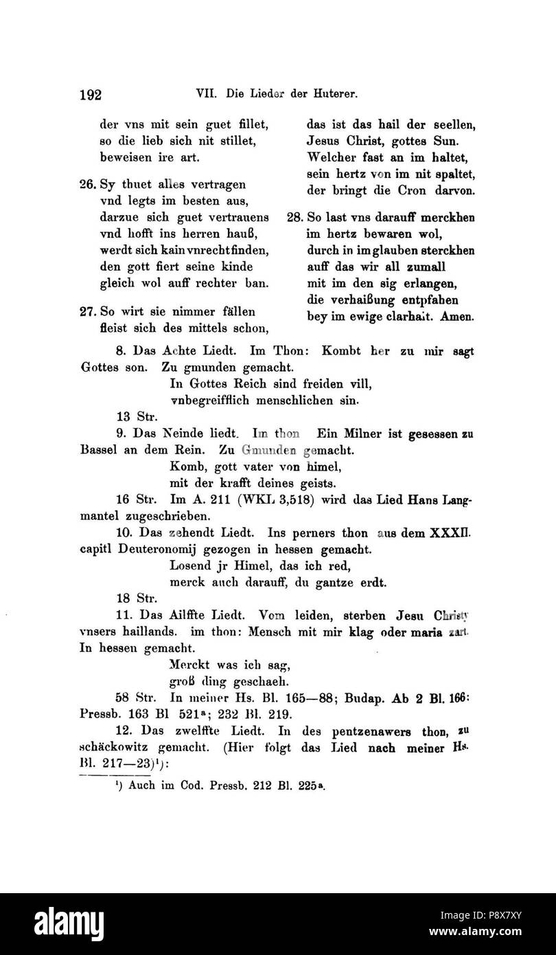 90 De Die Lieder der Wiedertäufer (Wolkan) 214 Foto Stock