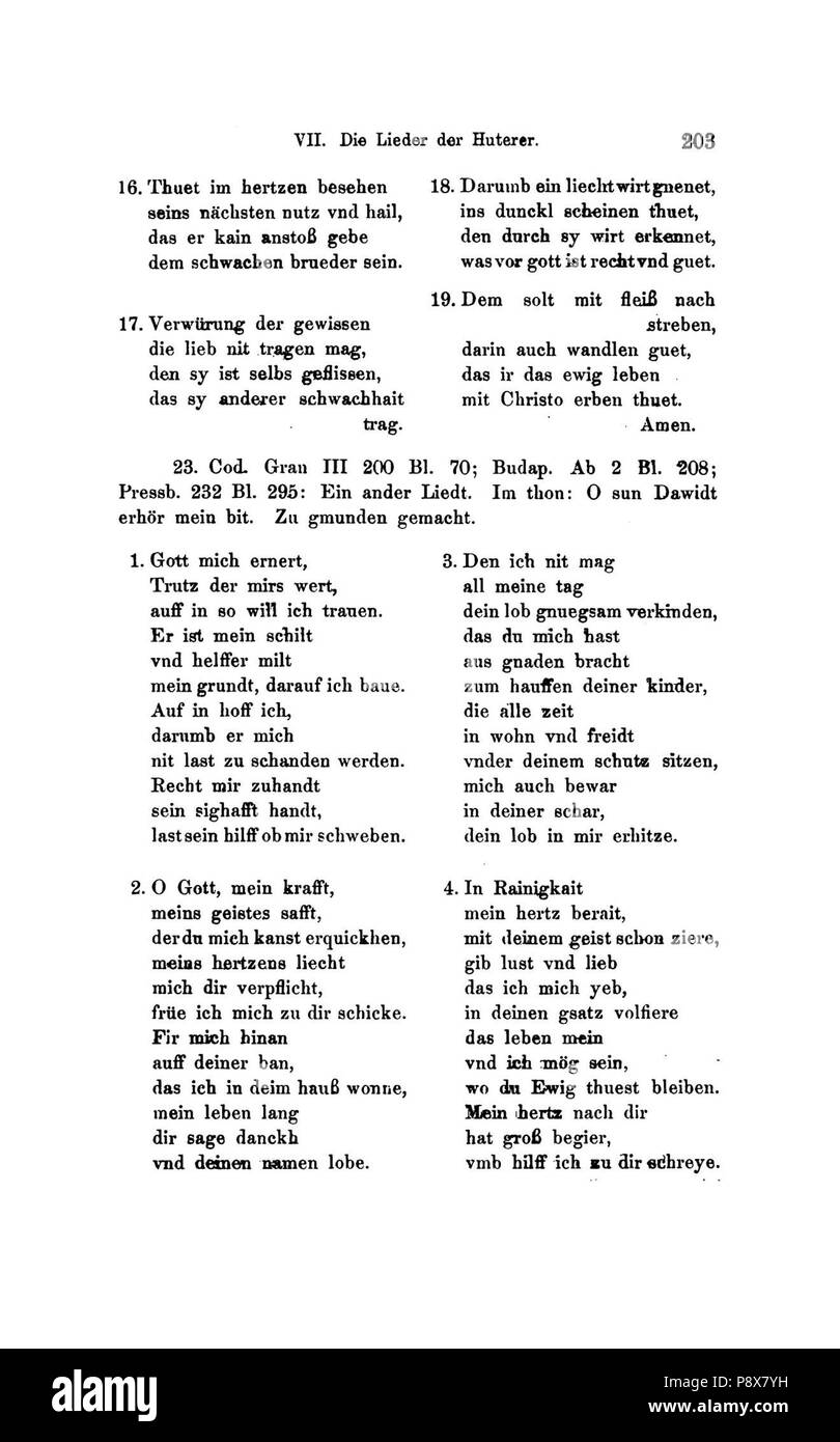 90 De Die Lieder der Wiedertäufer (Wolkan) 225 Foto Stock