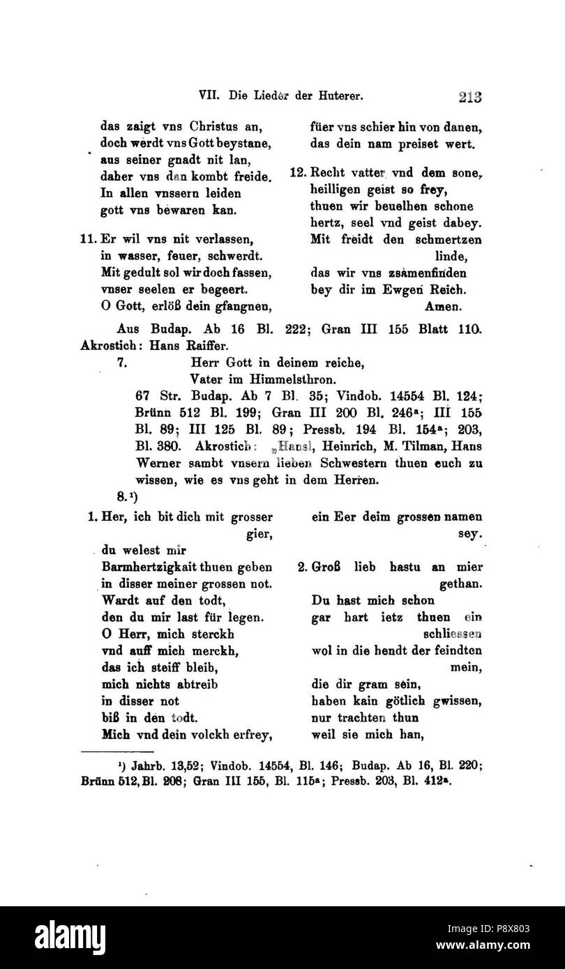 90 De Die Lieder der Wiedertäufer (Wolkan) 235 Foto Stock