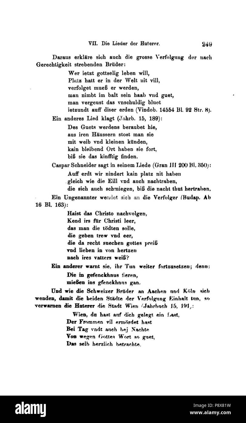 90 De Die Lieder der Wiedertäufer (Wolkan) 271 Foto Stock
