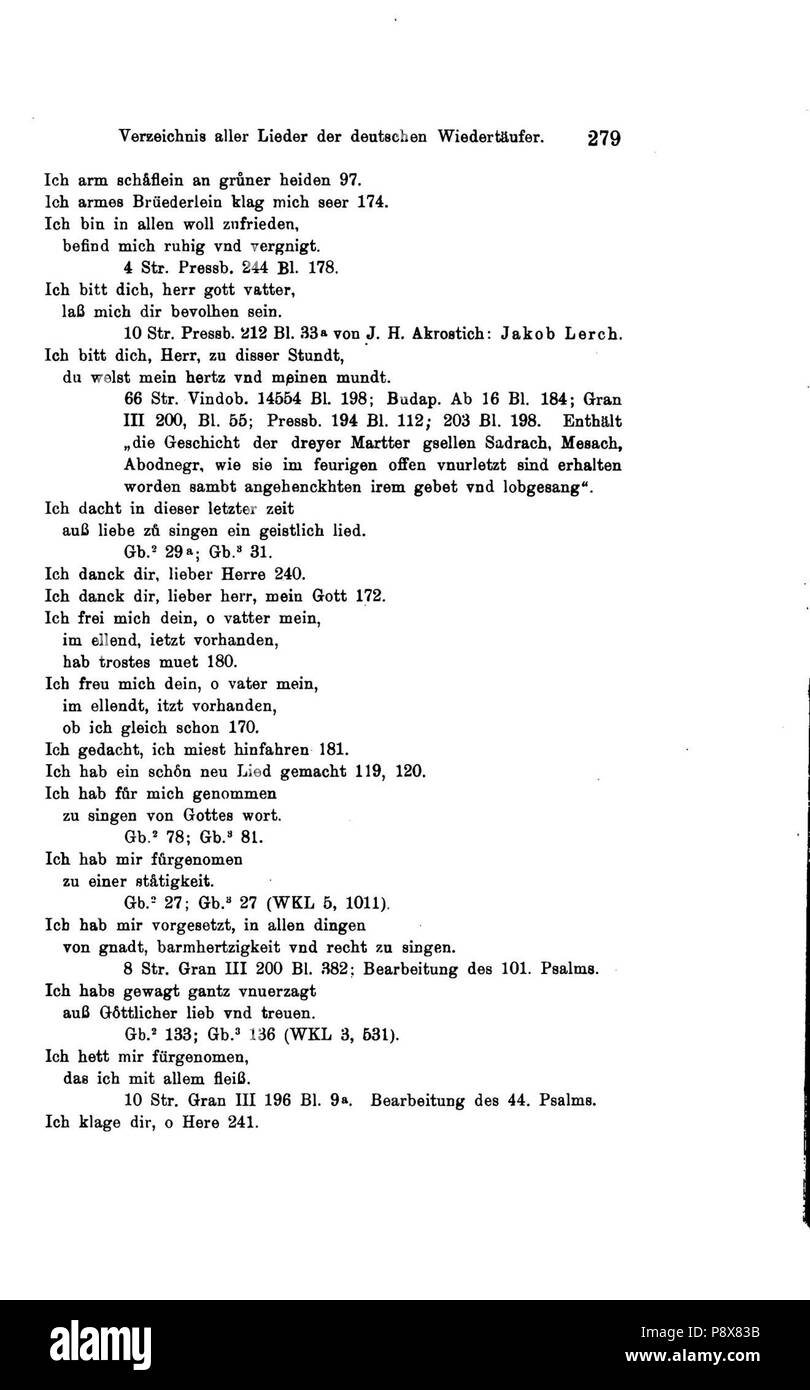 91 De Die Lieder der Wiedertäufer (Wolkan) 301 Foto Stock