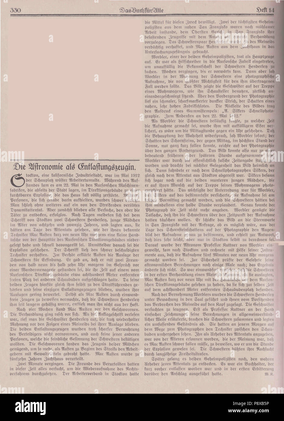 115 Die Astronomie als Entlastungszeugin Foto Stock