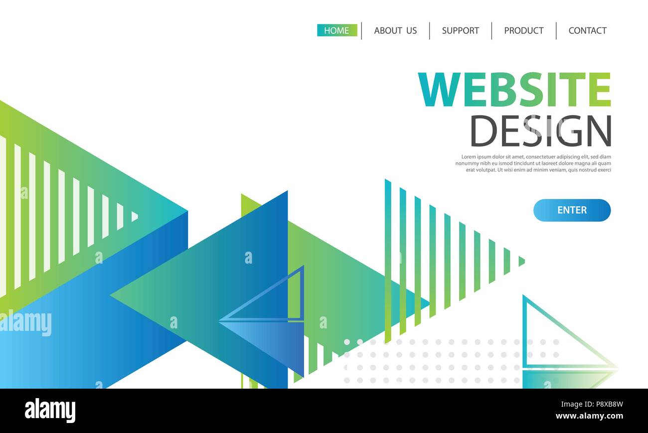 Modello di sito web design e la pagina di atterraggio forme geometriche dello sfondo. Illustrazione Vettoriale per lo sviluppo di applicazioni, mobile, modello di interfaccia utente. Illustrazione Vettoriale