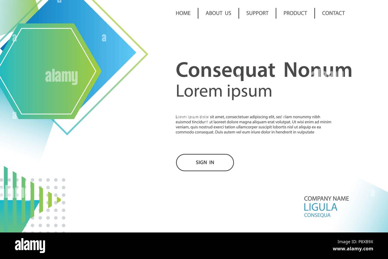 Modello di sito web design e la pagina di atterraggio forme geometriche dello sfondo. Illustrazione Vettoriale per lo sviluppo di applicazioni, mobile, modello di interfaccia utente. Illustrazione Vettoriale