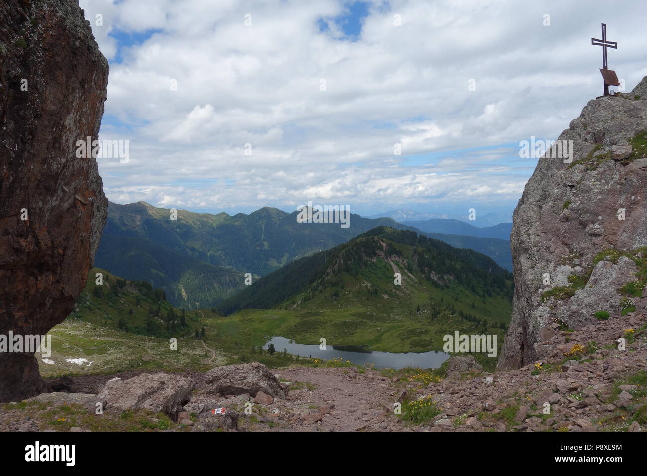 La catena montuosa del Lagorai la gamma della montagna nelle Alpi orientali in Trentino, Italia Foto Stock