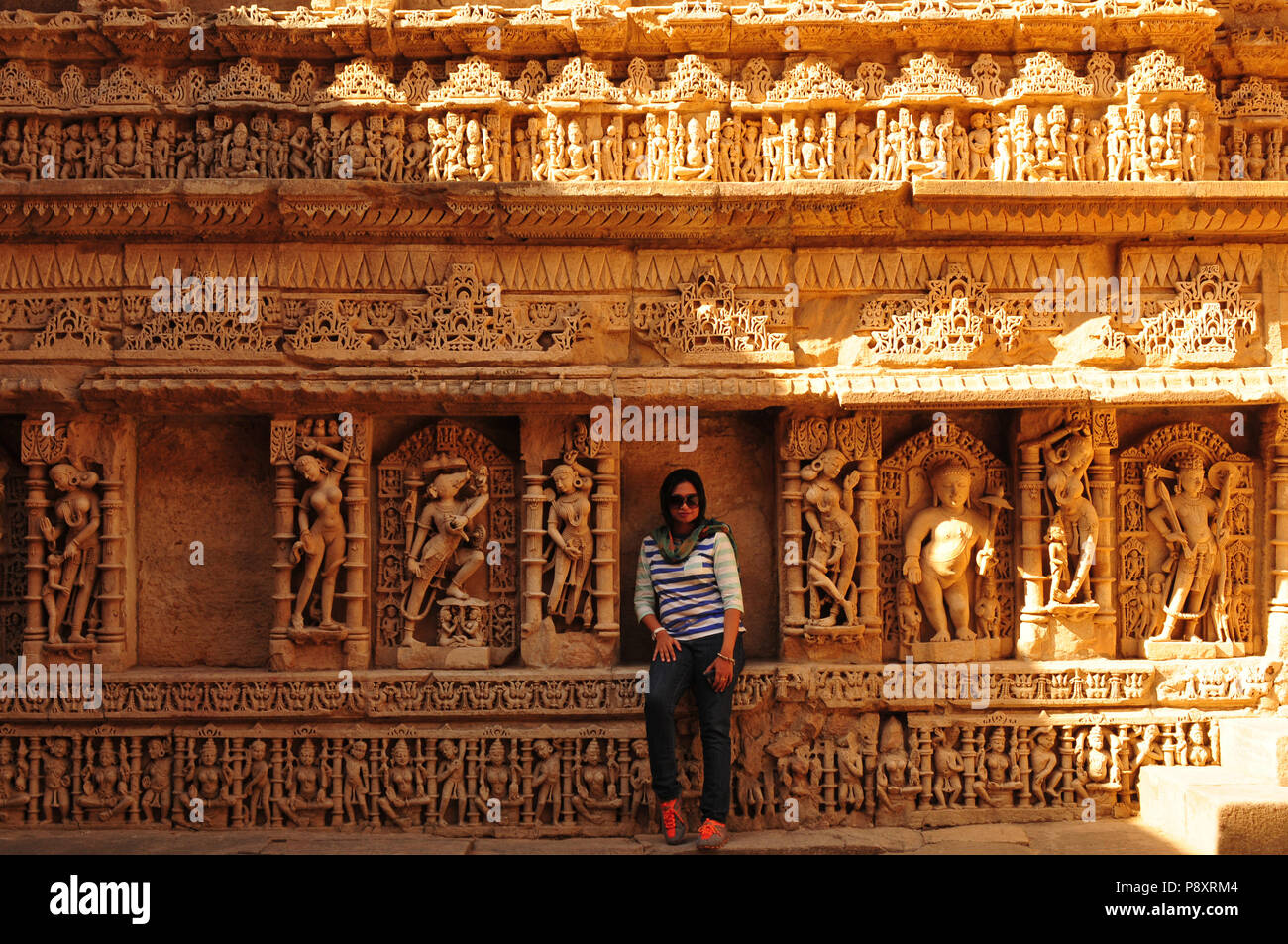 Arenaria tempel Rani ki Vav. Waterstorage (fase bene) in Patan, Gujarat, India Foto Stock