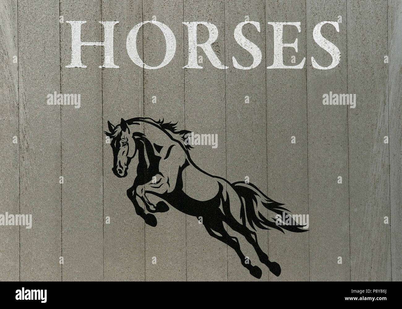 Neustadt (Dosse), scritte cavalli e cavallo immagine su un carrello Foto Stock