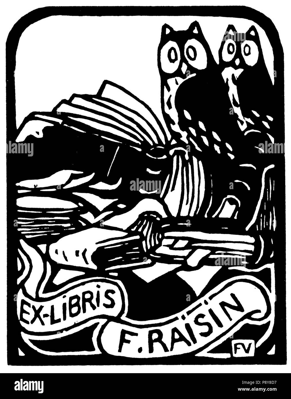 . 279 Ex-libris-f-raisin-1893 Foto Stock