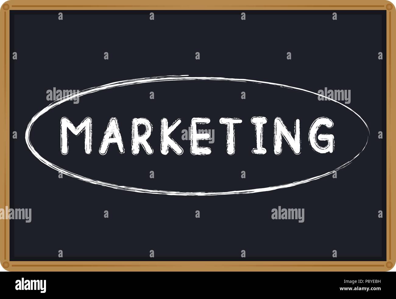 Marketing Parola chalk scritti su una lavagna illustrazione vettoriale Illustrazione Vettoriale