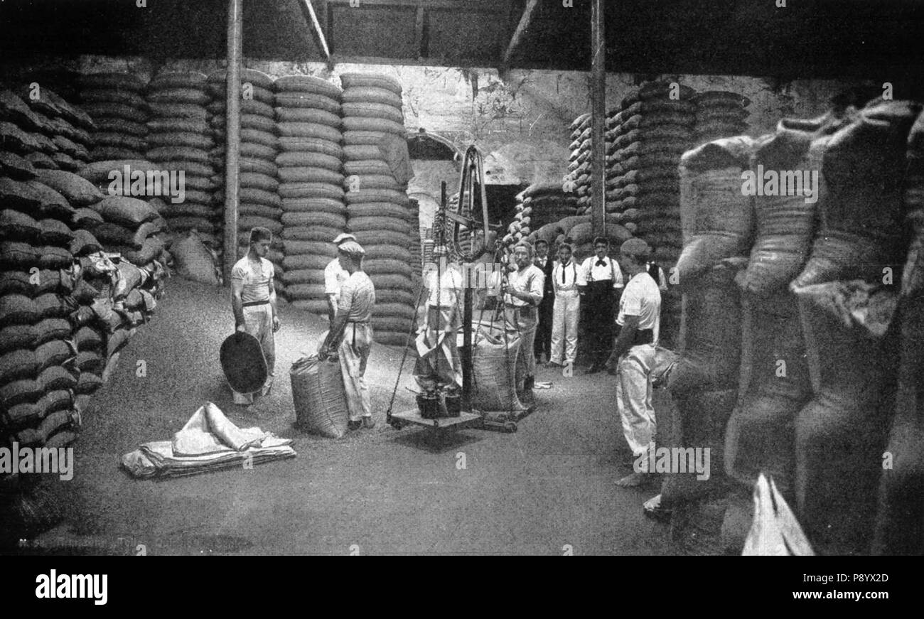 . 470 La preparazione per la spedizione di caffè Foto Stock