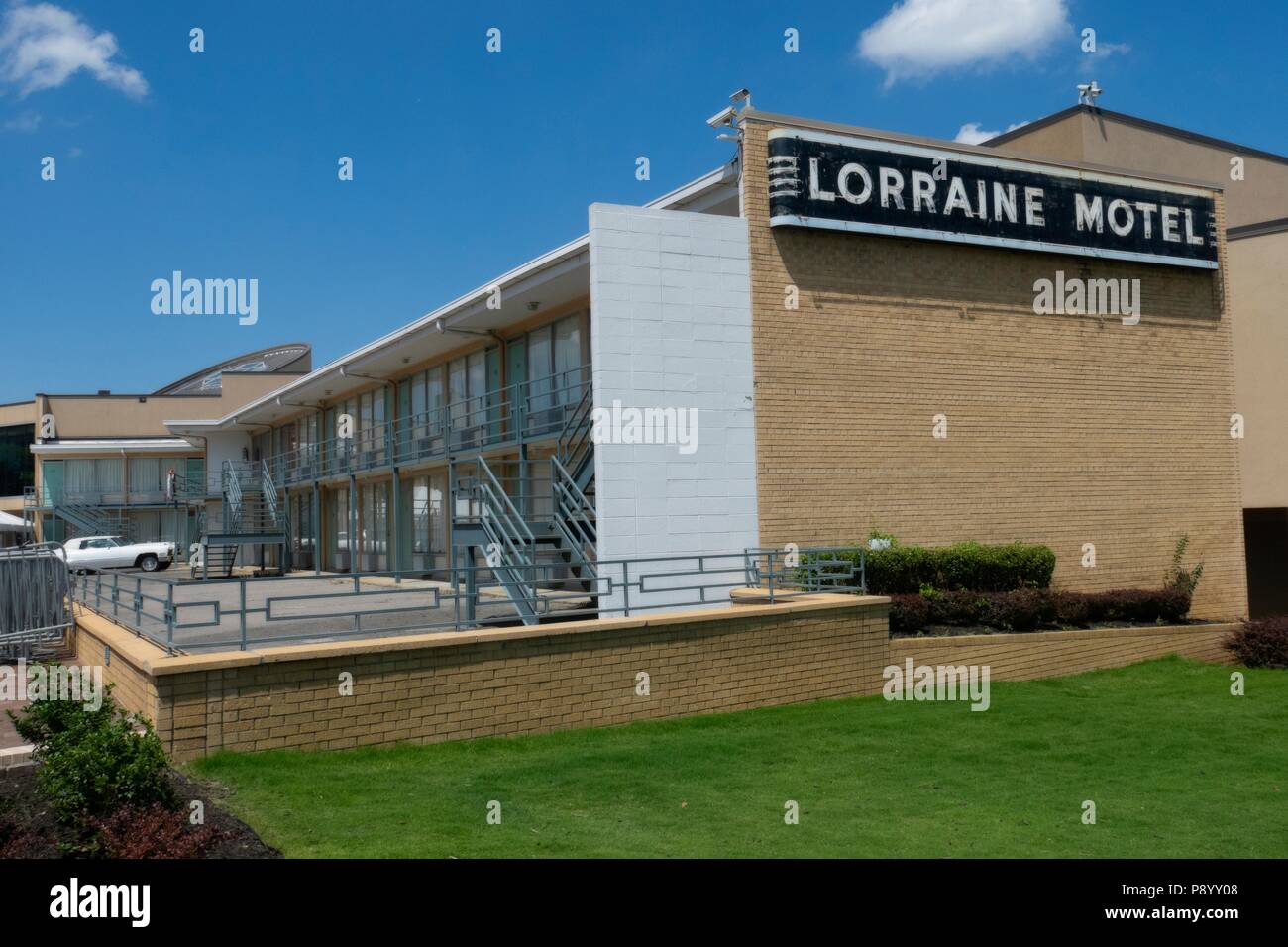 Il Lorraine Motel, dove Martin Luther King è stato ucciso, è stato restaurato come il National Civil Rights Museum di Memphis in Tennessee Foto Stock