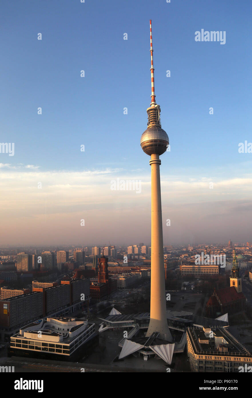 Berlino, Germania, Berlino torre della TV al mattino Foto Stock