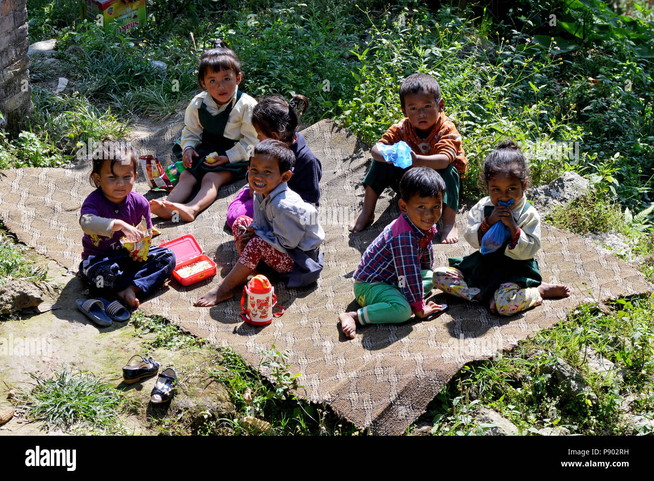 Bambini nepalesi, Nepal Foto Stock