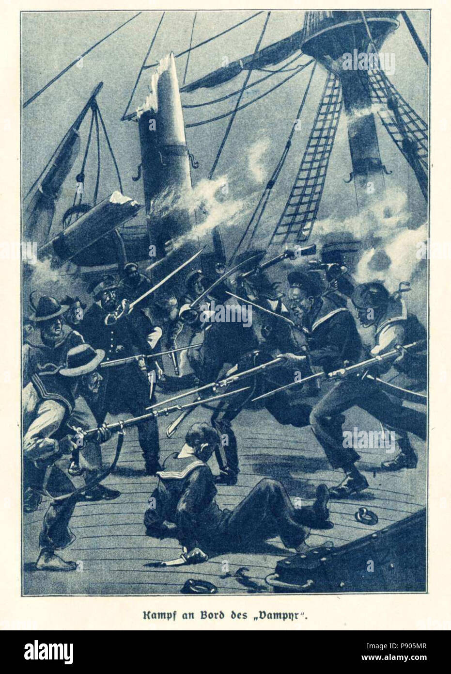 358 Kampf an Bord des Vampyr Foto Stock