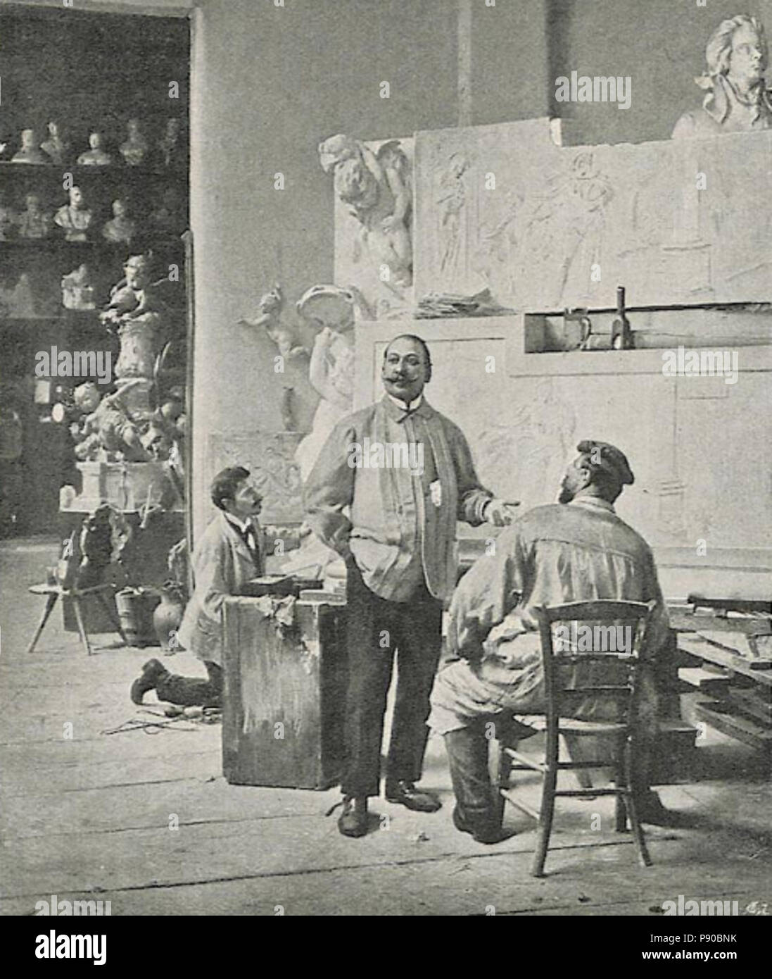 324 Hans Temple - Viktor Tilgner in seinem Atelier Foto Stock