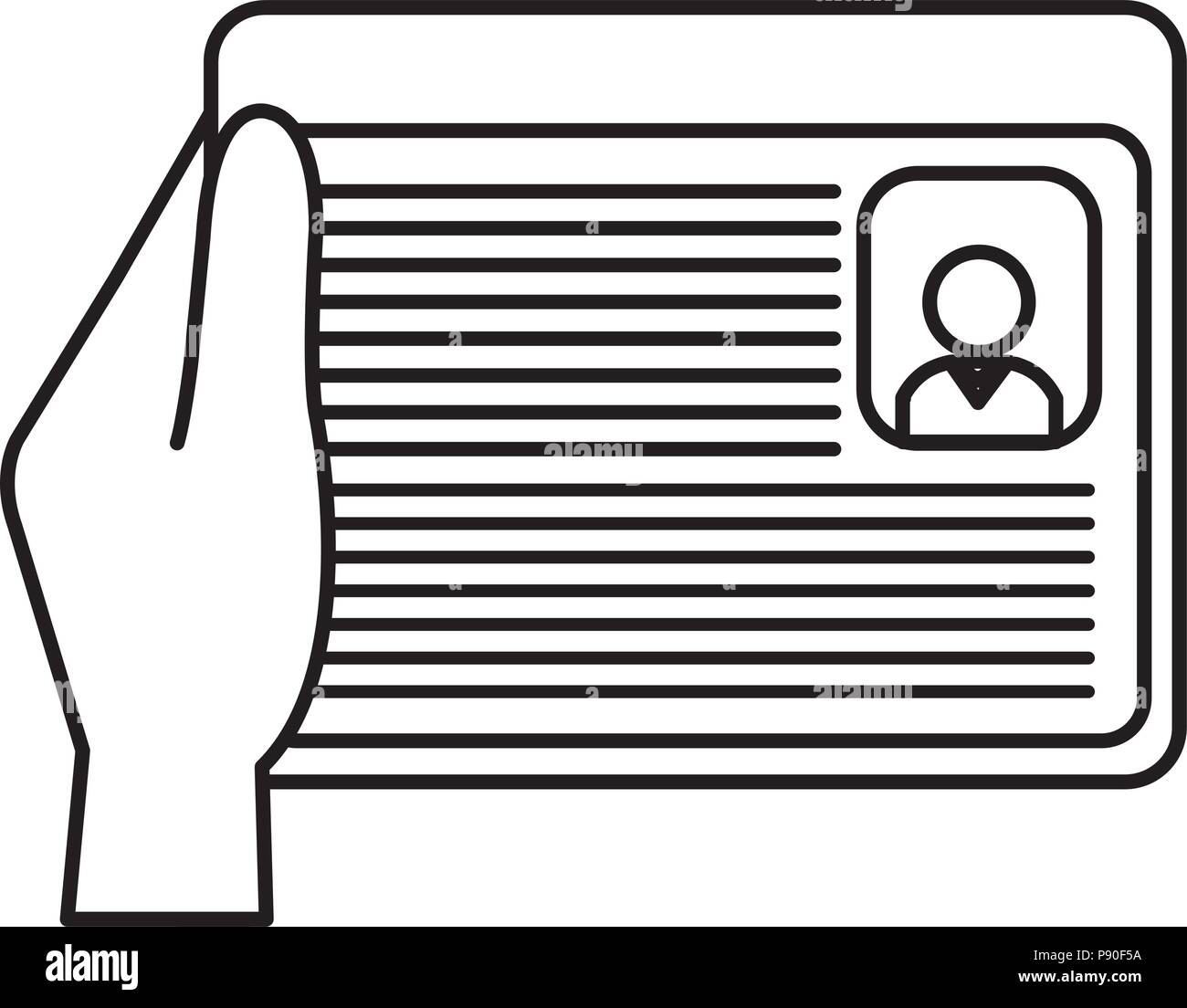 Mano con id documento illustrazione vettoriale design Illustrazione Vettoriale