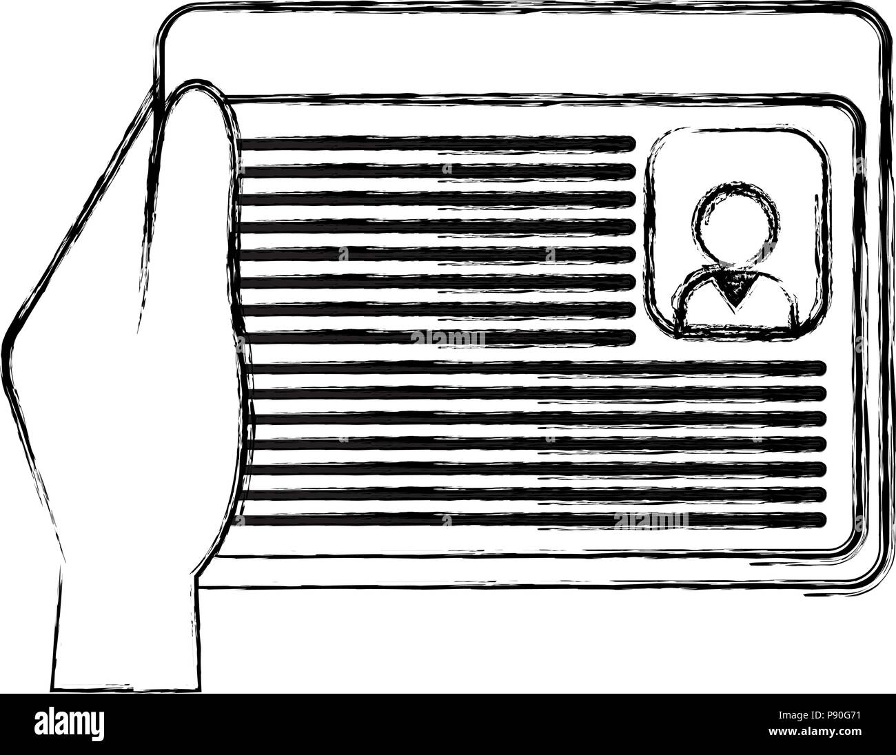 Mano con id documento illustrazione vettoriale design Illustrazione Vettoriale