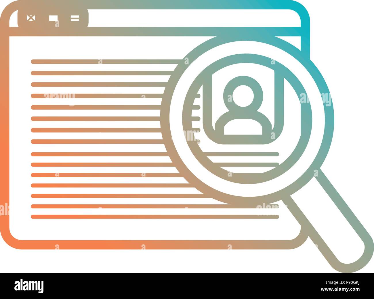 Id documento con lente di ingrandimento illustrazione vettoriale design Illustrazione Vettoriale