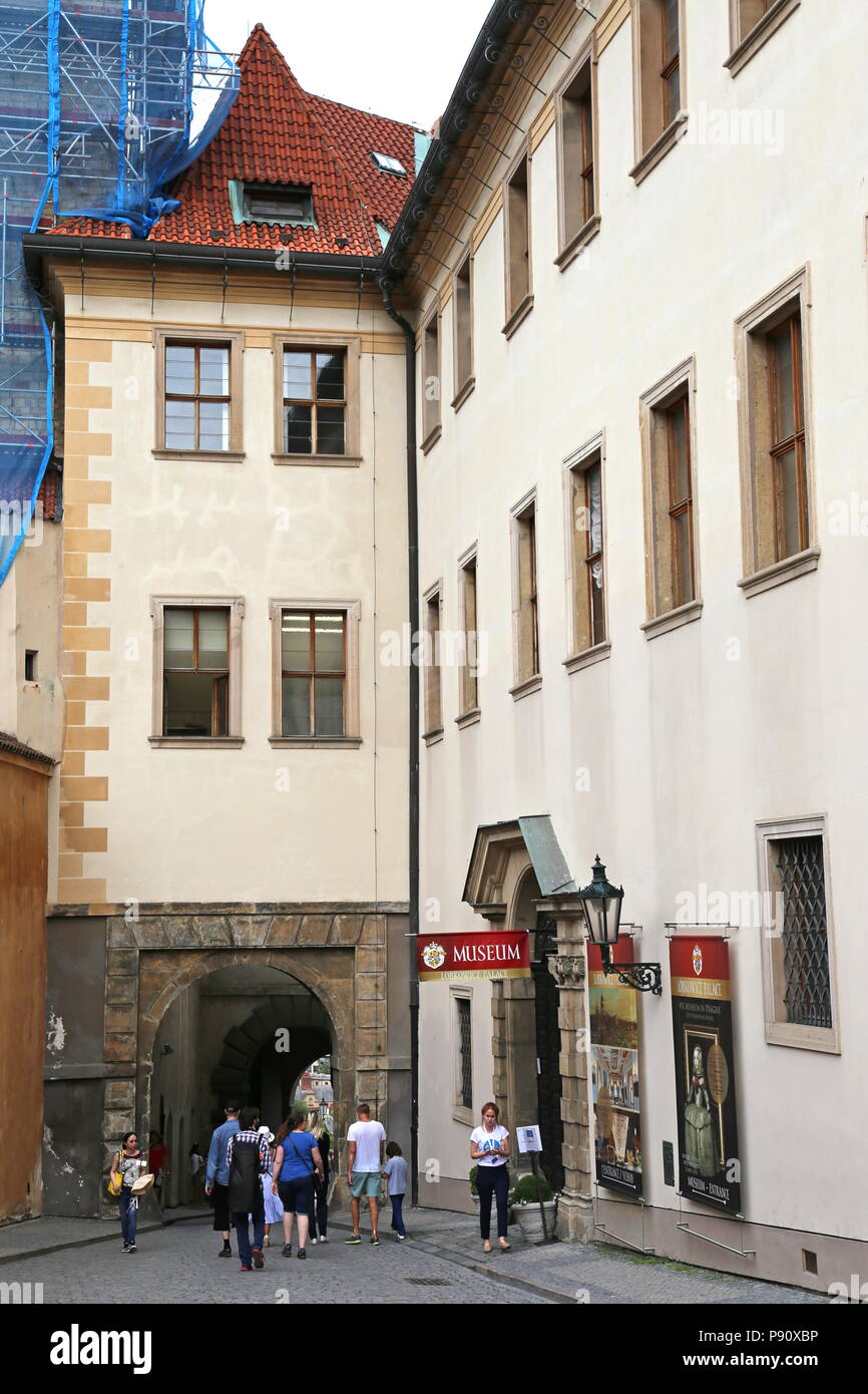 Lobkowicz Palace, Jiřská, il Castello di Praga, Hradčany, Praga Cechia (Repubblica Ceca), Europa Foto Stock